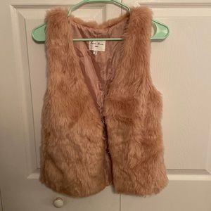 Pink fur vest